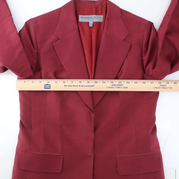 Morgane Le Fay Suit 2 PC Set Long Jacket Pants Silk Cotton Statement Piece 8 - Picture 8 of 16